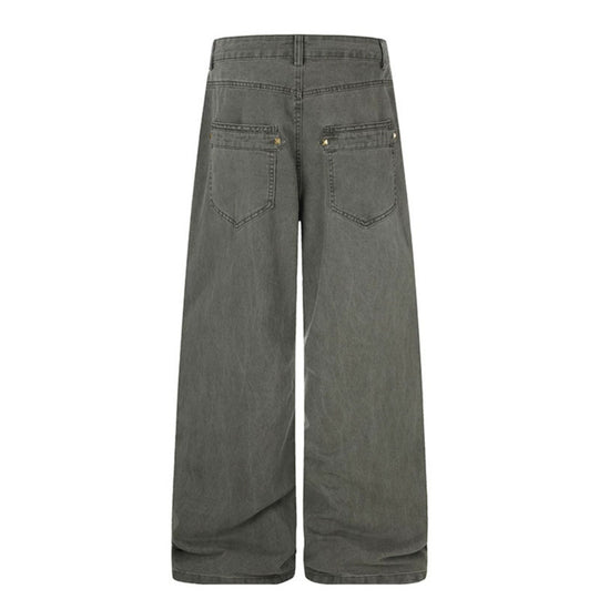 Damen Weite High‑Waist Culotte‑Jeans im Utility‑Look mit Zierlaschen und Metallnieten Shop Nory