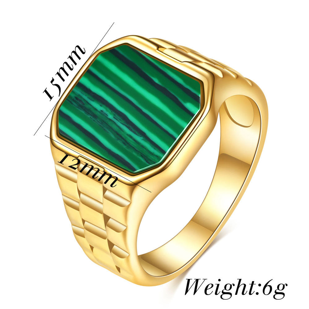 Damen Ring mit grünem Malachit und kunstvollem Design Shop Nory