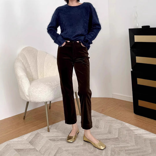 Damen Weicher Mohair-Pullover mit weitem Schnitt Shop Nory