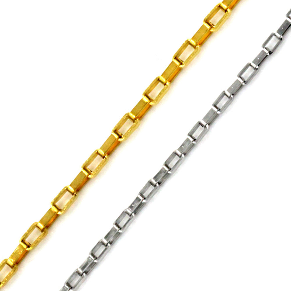 Damen elegante Halskette aus glänzendem Edelstahl mit filigraner Kettengestaltung Shop Nory