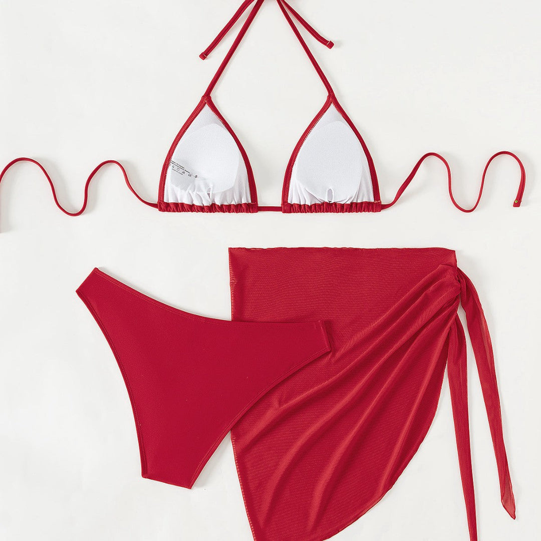 Damen Triangel-Bikini mit floralen Mustern und seitlichem Wickelelement