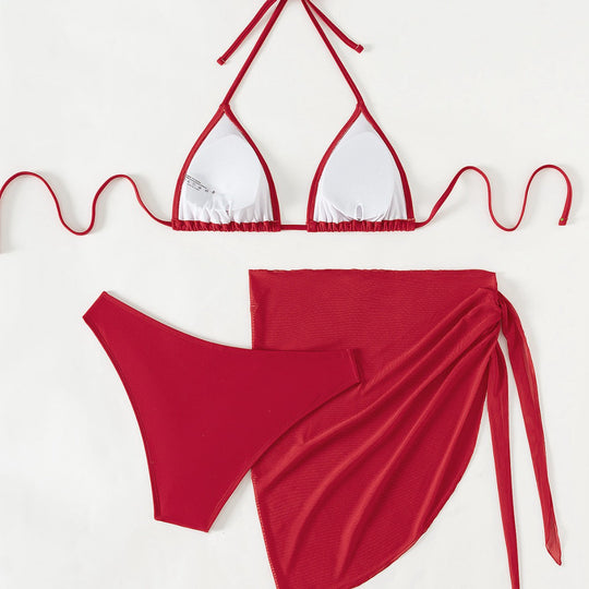 Damen Triangel-Bikini mit floralen Mustern und seitlichem Wickelelement