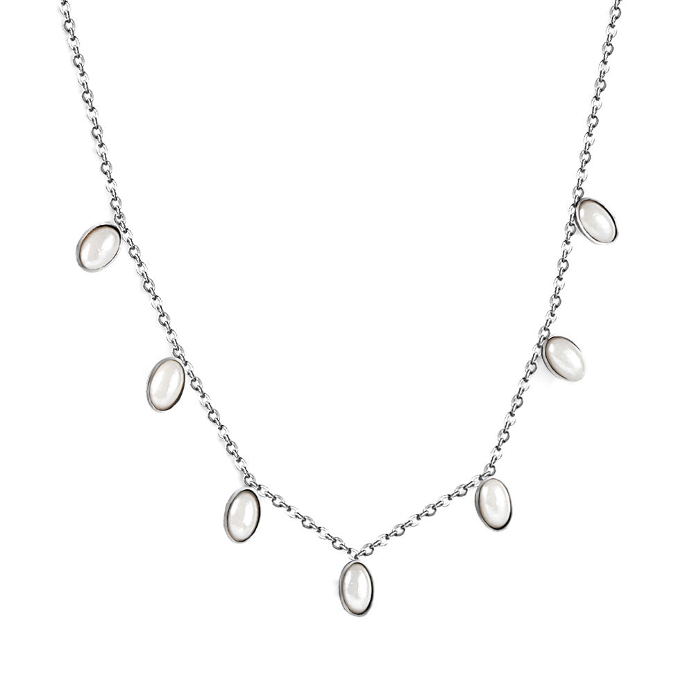 Damen elegante Halskette mit hochwertigem Perlenanhänger und feinem Kettendesign Shop Nory