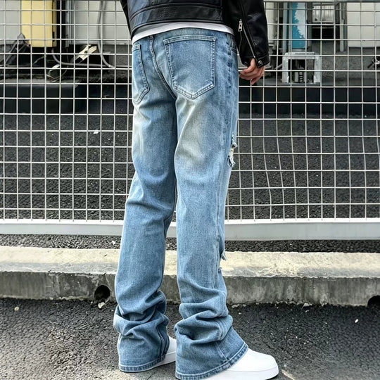 Herren Flared Jeans mit Reißverschluss Shop Nory