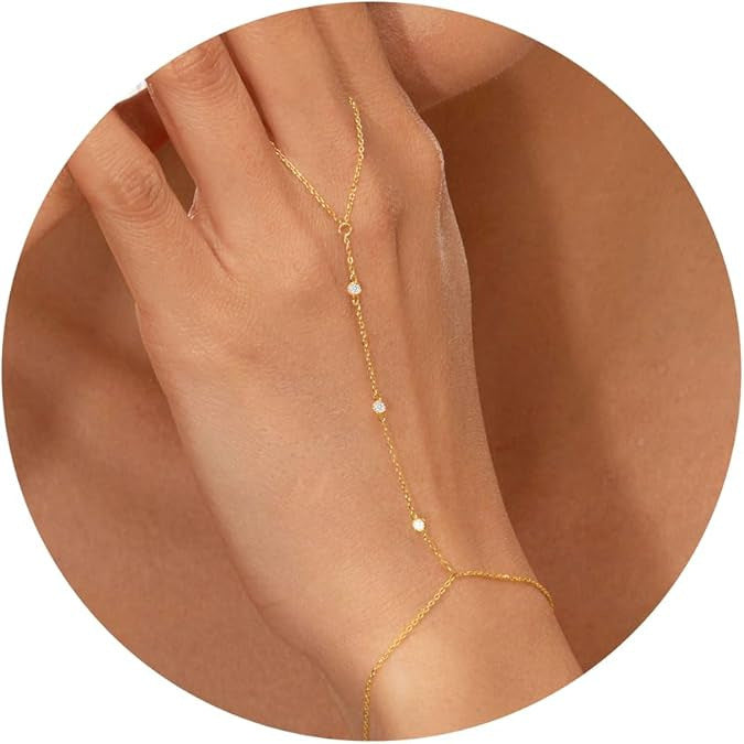 Damen Handkette aus feinen Gliederketten mit eleganten Akzenten Shop Nory