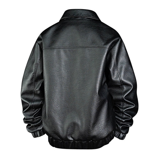 Herren Modische Kunstleder-Bomberjacke Shop Nory