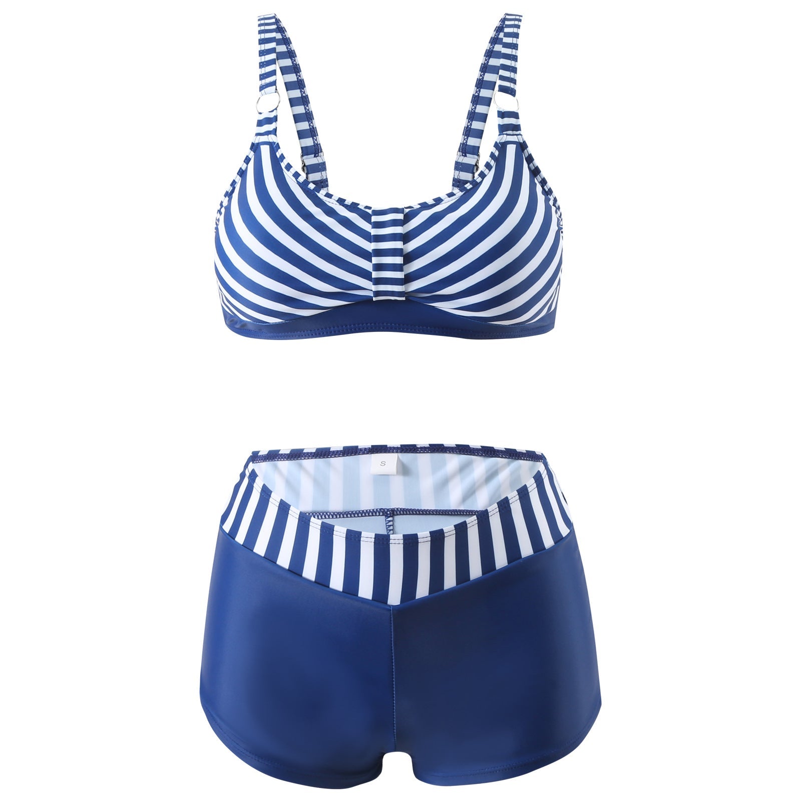 Damen nan sportliches Bikini-Set mit stützendem Bustier-Top und figurformenden Badeshorts