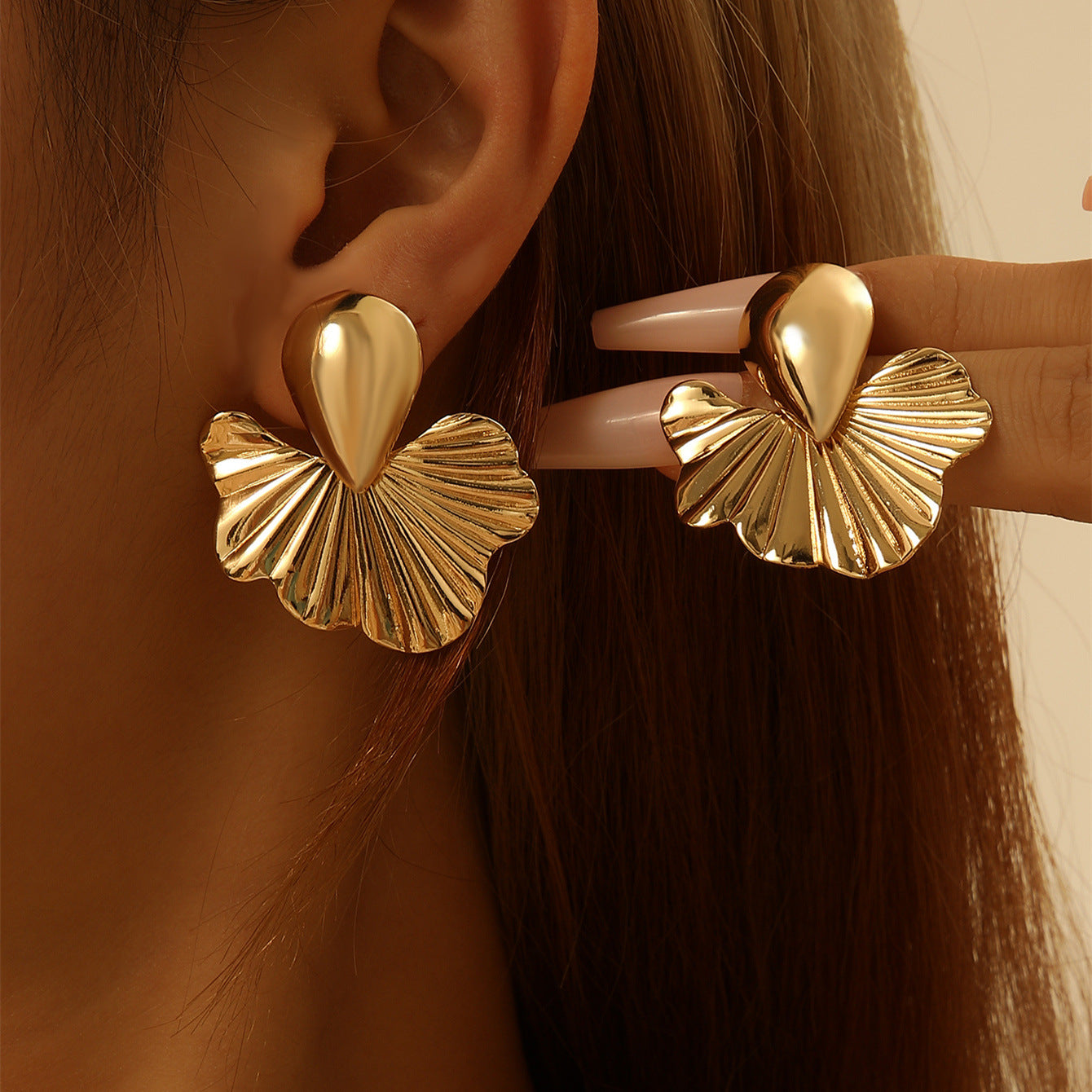 Damen Ohrringe im modernen Ginkgo-Blatt-Design Shop Nory
