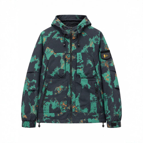 Herren Technische Camouflage-Outdoorjacke mit Kapuze, Ripstop und Multifunktionstaschen Shop Nory