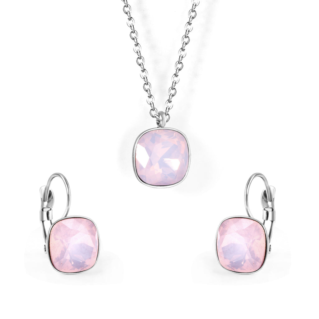 Damen Schmuckset mit exquisiten rosa Kristallen Shop Nory