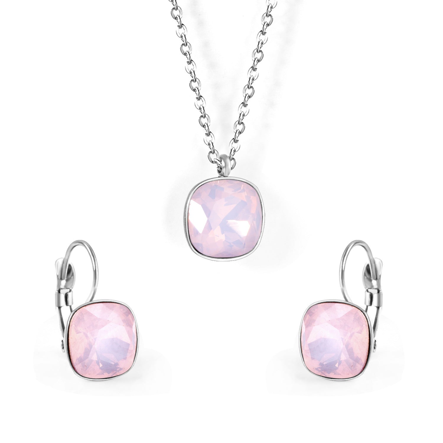 Damen Schmuckset mit exquisiten rosa Kristallen Shop Nory