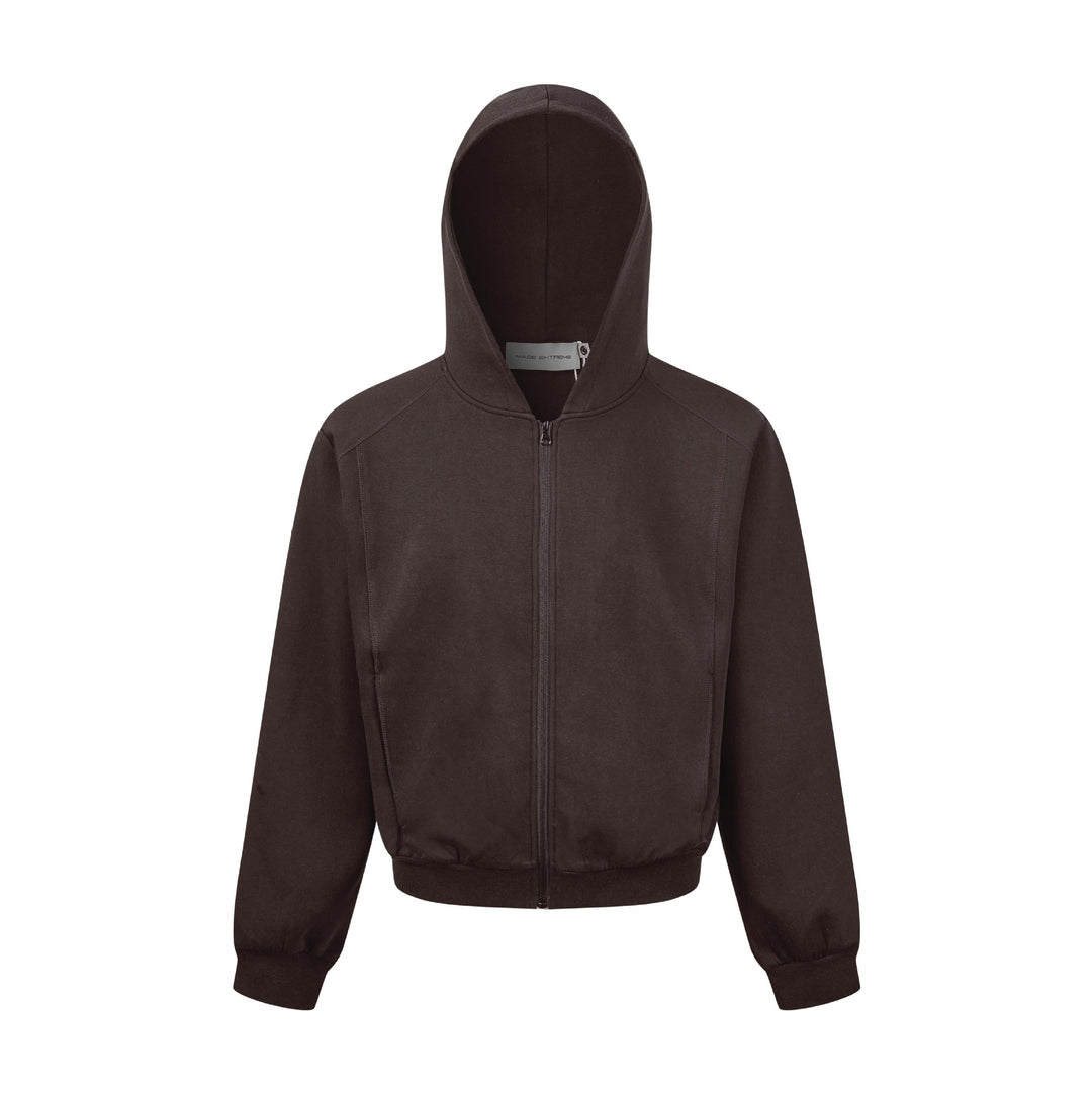 Unisex Kapuzen-Sweatjacke mit durchgehendem Reißverschluss und geripptem Bund Shop Nory