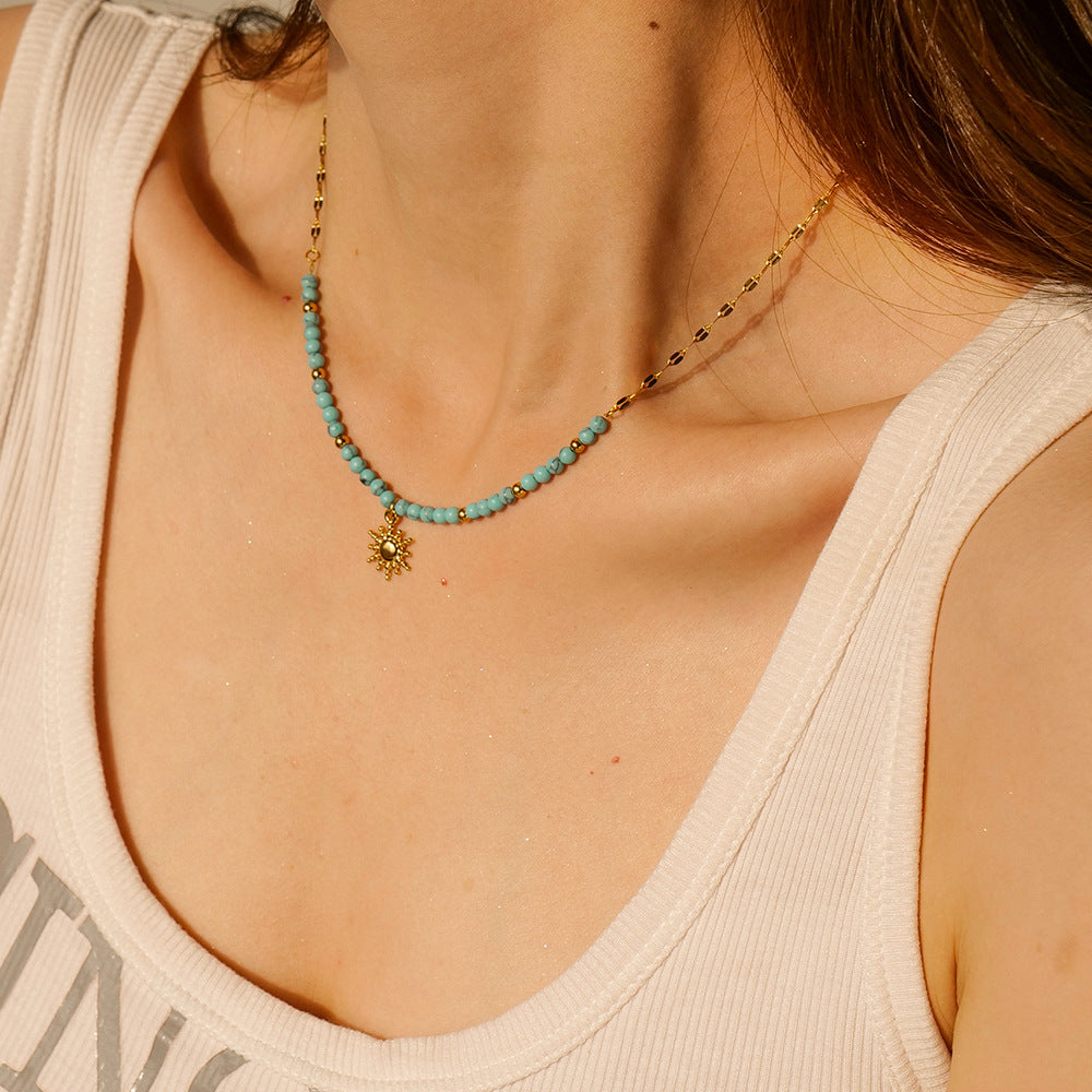 Damen Halskette mit schimmernden Kristallen und elegantem geometrischen Design Shop Nory