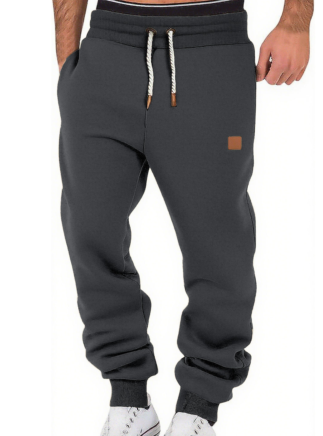 Herren Relax-Fit Fleece-Jogginghose mit Bündchen und Kordelzug Shop Nory