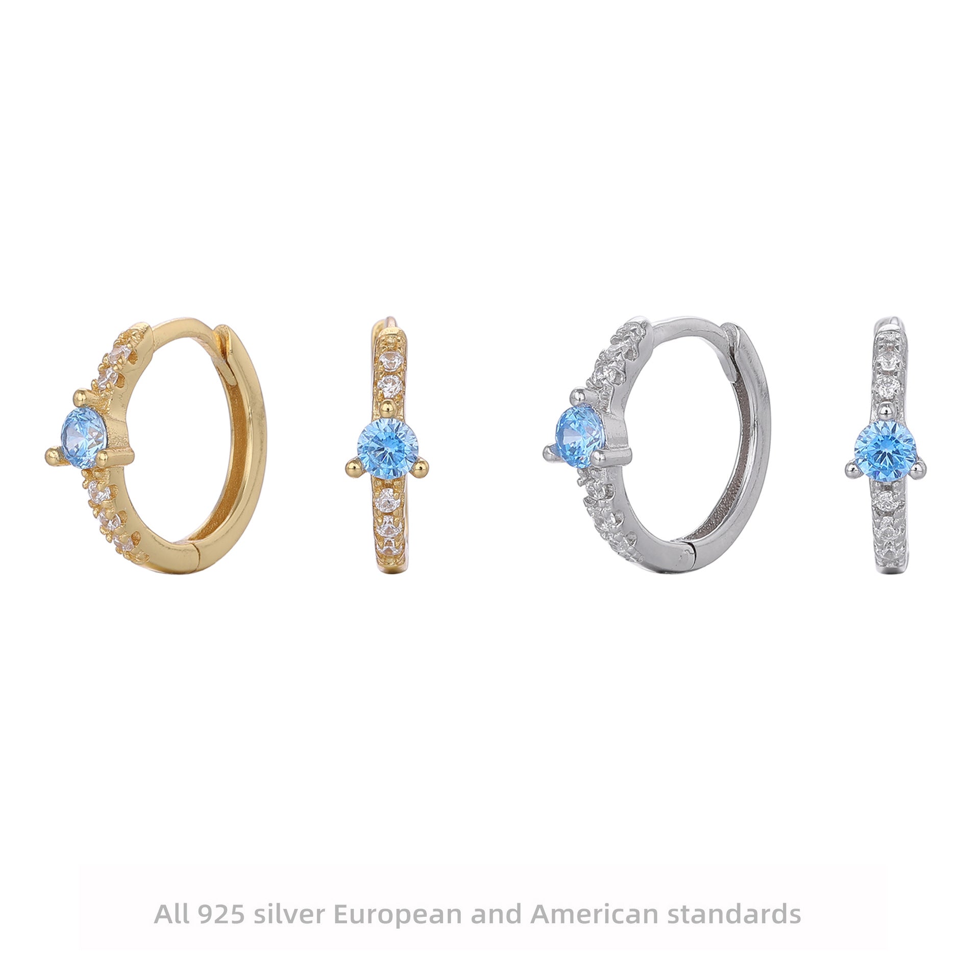 Damen Ohrhänger mit funkelndem Zirkon und eleganter goldfarbener Fassung Shop Nory