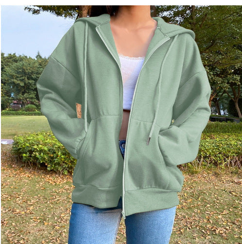 Damen bequeme Kapuzenjacke mit praktischen Taschen und lässigem Schnitt