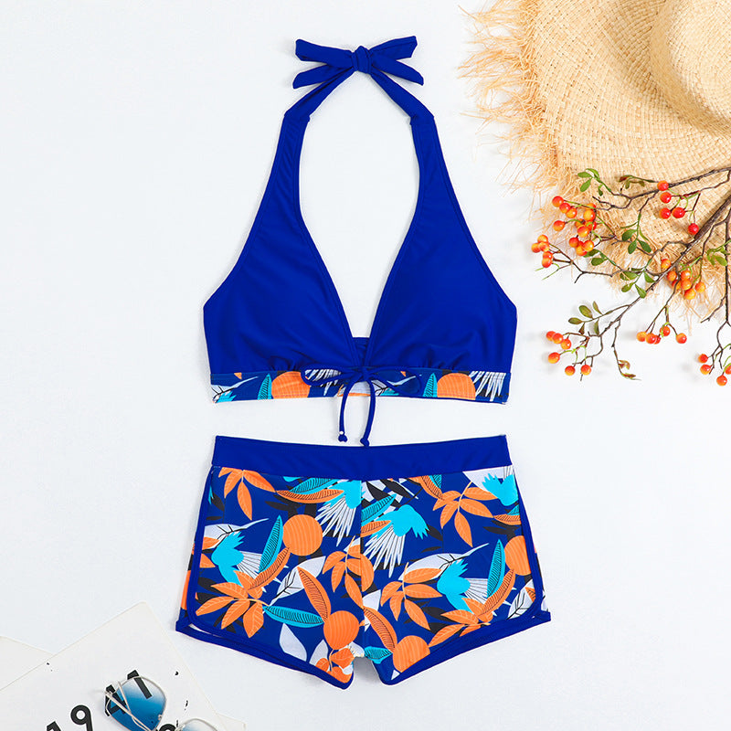 Damen Bikini-Set mit floralem Muster und herausnehmbarem Push-Up-BH