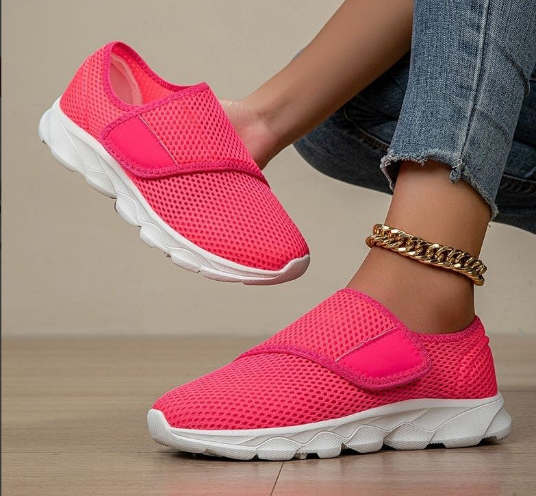 Damen Atmungsaktive Slip-On Freizeitschuhe mit verstellbarem Klettverschluss