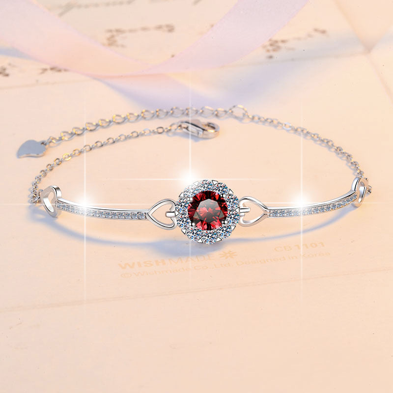 Damenarmband mit funkelndem Herzdesign und strahlendem Kristall Shop Nory