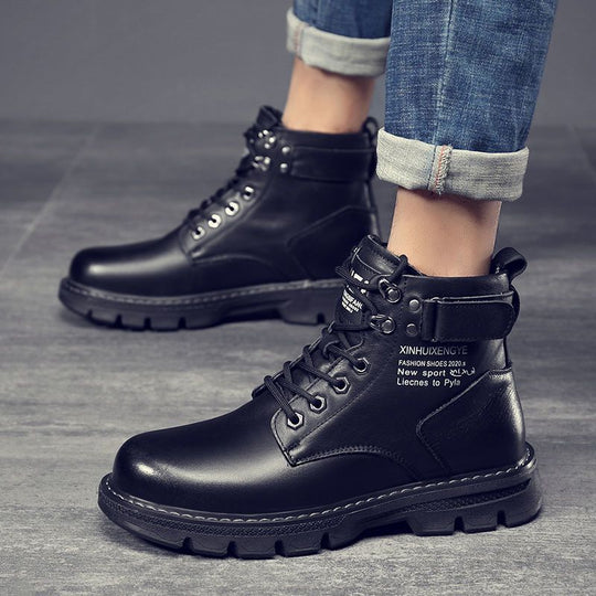Damen Robuste Lederstiefel mit rutschfester Sohle und stylishen Details
