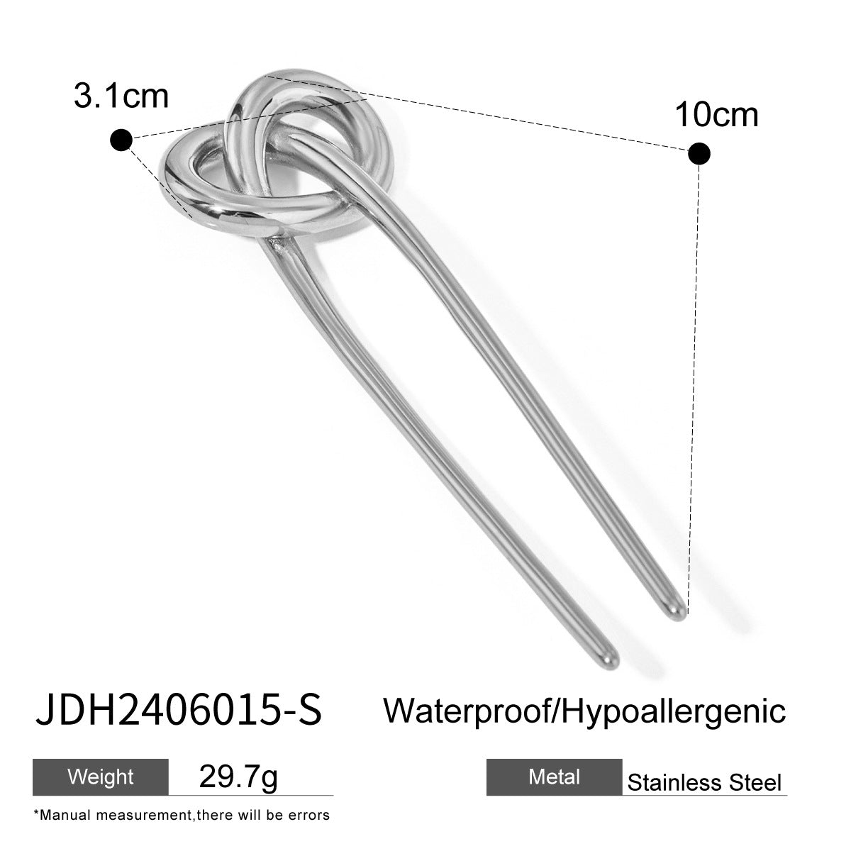 Damen Haarschmuck mit elegantem Knoten-Design aus hypoallergenem Edelstahl Shop Nory