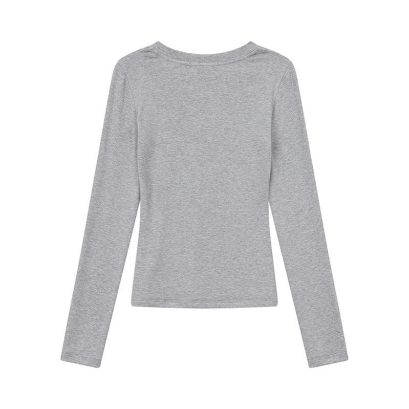 Damen Langarmshirt mit V-Ausschnitt und tailliertem Slim-Fit Shop Nory