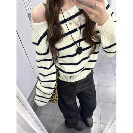 Damen Lässiger Streifenpullover Shop Nory