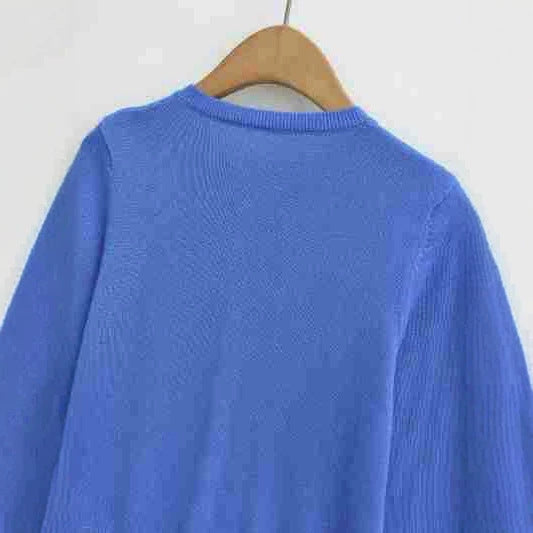 Damen Fein gestrickte Rundhals-Strickjacke mit Knopfleiste und Rippbündchen Shop Nory
