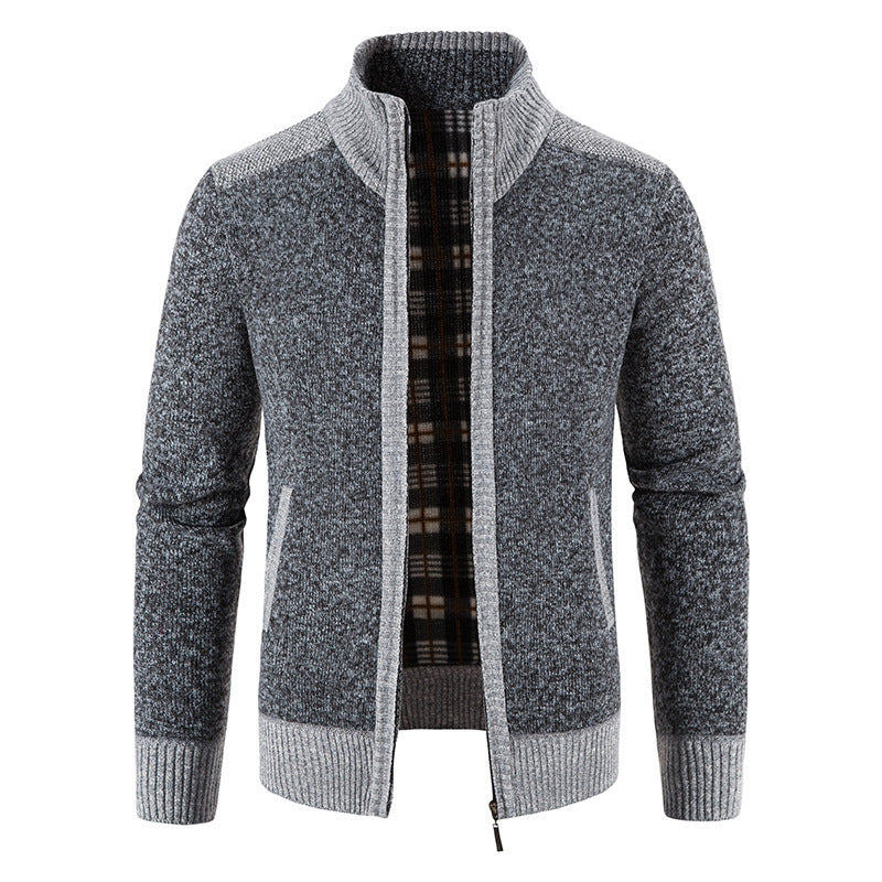 Herren Strickjacke mit hohem Kragen