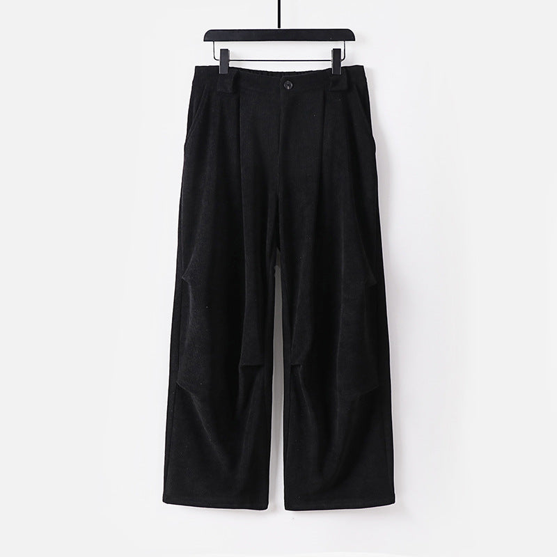 Damen Weite Cordhose mit hoher Taille, Bundfalten und Eingrifftaschen Shop Nory