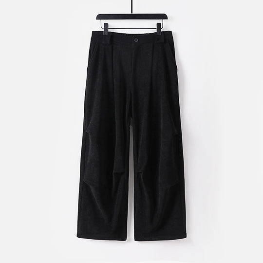 Damen Weite Cordhose mit hoher Taille, Bundfalten und Eingrifftaschen Shop Nory