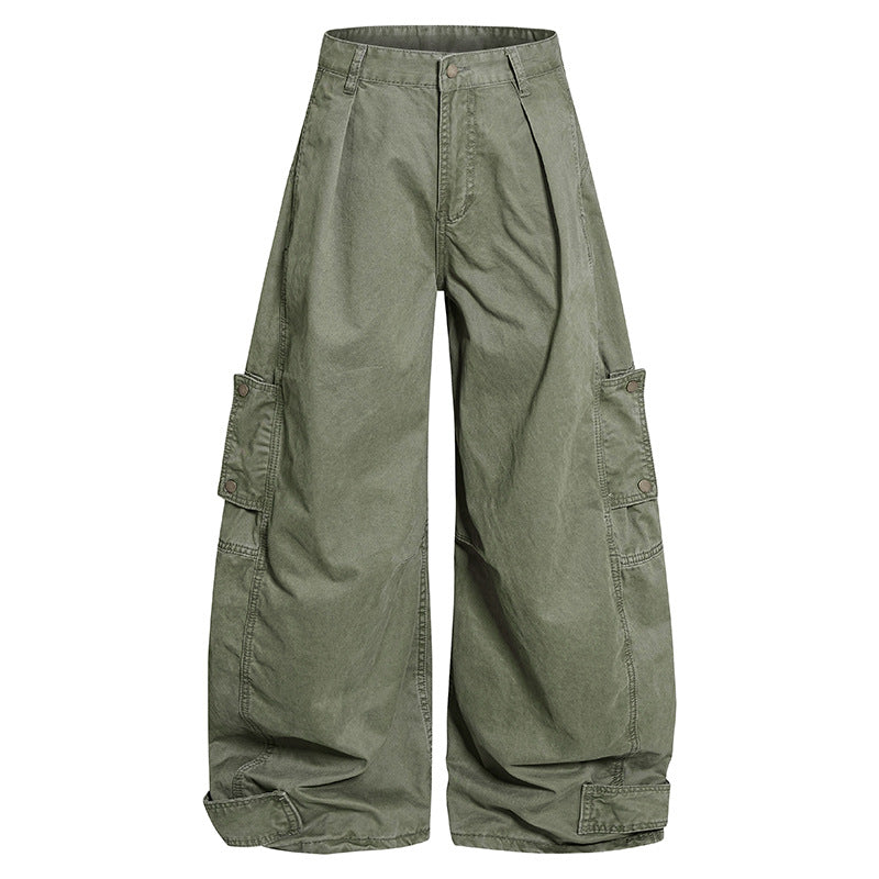 Damen weite Cargo‑Culotte‑Hose mit hoher Taille, Ballon‑Bein und aufgesetzten Klappentaschen Shop Nory