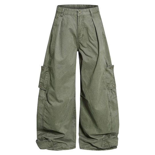 Damen weite Cargo‑Culotte‑Hose mit hoher Taille, Ballon‑Bein und aufgesetzten Klappentaschen Shop Nory