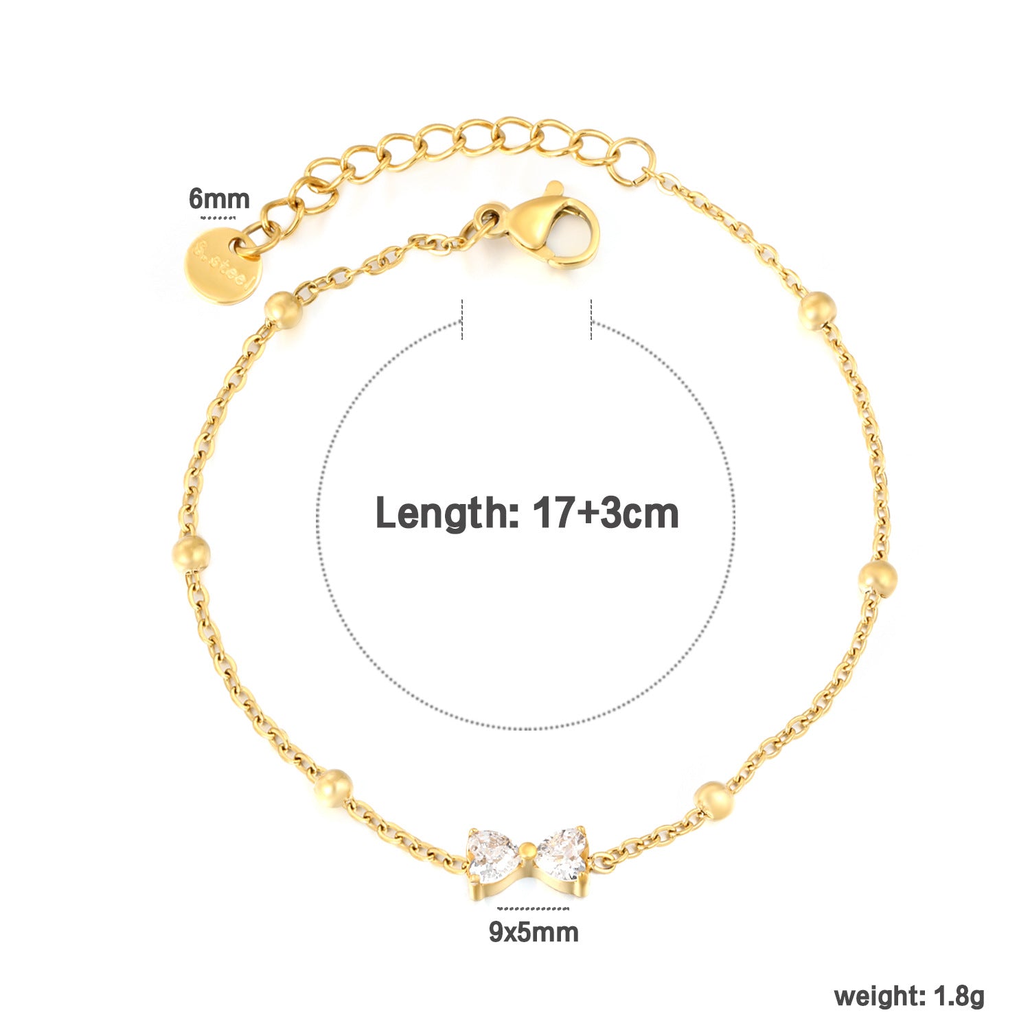 Damen Armband mit funkelnden Kristallen und zartem Kettendesign Shop Nory