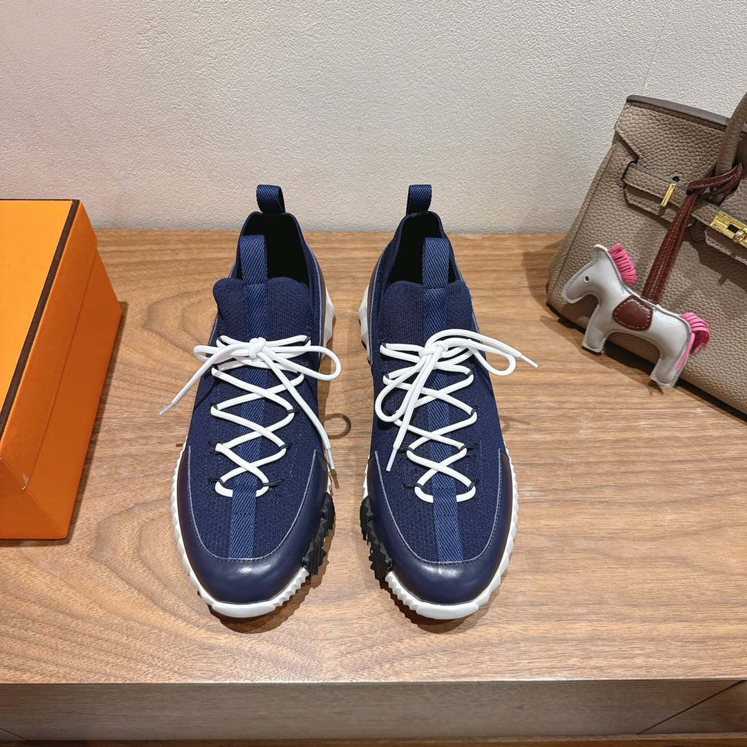 Damen Sportliche Sneakers mit elastischer Strickoberfläche und rutschfester Sohle