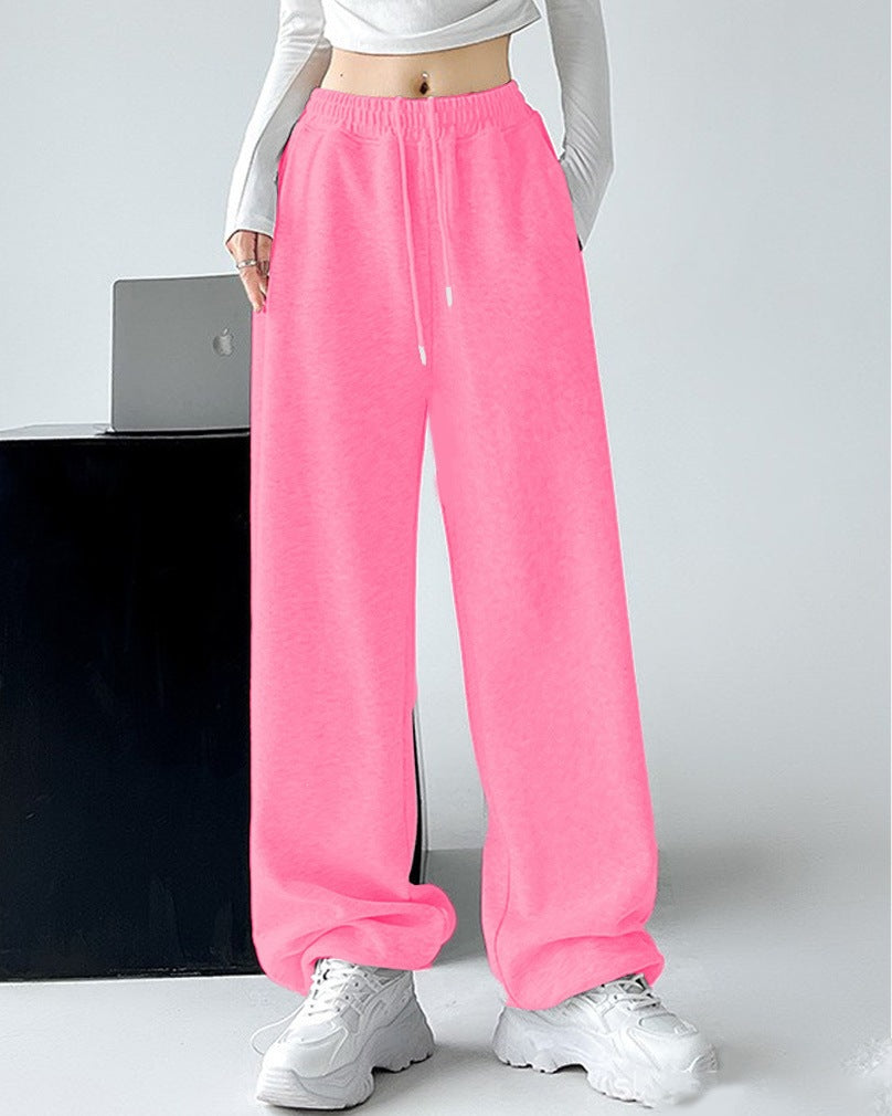 Damen nan extraweite Palazzo-Sweathose mit hohem Komfortbund, seitlichen Eingrifftaschen, Schlitz am Saum und Kordelzug Shop Nory