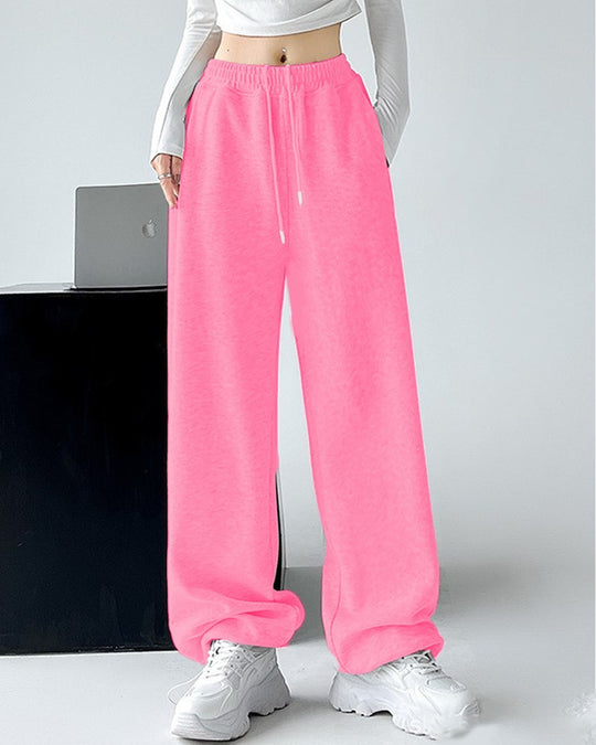 Damen nan extraweite Palazzo-Sweathose mit hohem Komfortbund, seitlichen Eingrifftaschen, Schlitz am Saum und Kordelzug Shop Nory