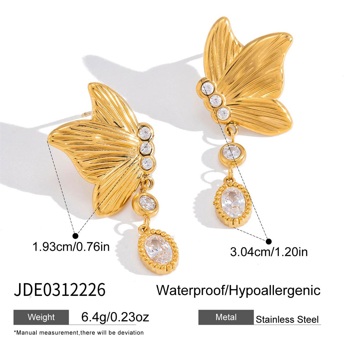 Damen Ohrhänger mit elegantem Blatt-Design und funkelnden Kristallakzenten Shop Nory