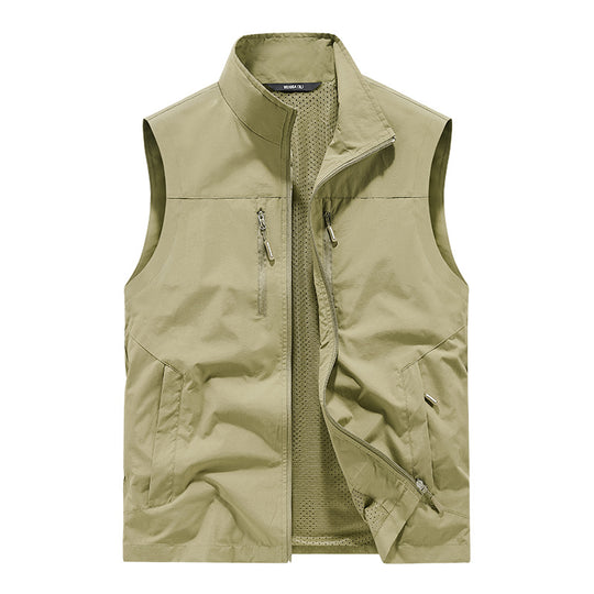 Herren Leichte Outdoorweste mit Mesh-Innenfutter und Multifunktionstaschen Shop Nory