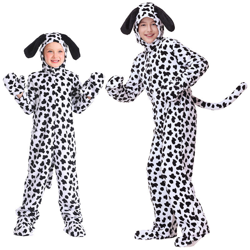 Mädchen Kuschelanzug im Hundedesign mit Ohren und Pfoten Shop Nory
