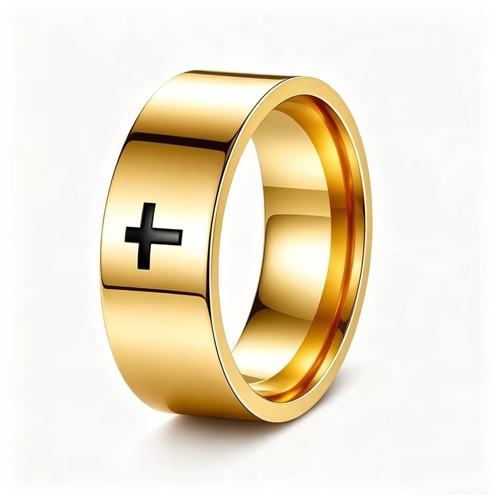 Damen Ring mit modernem minimalistischen Design und stilvollem Kreuzmotiv Shop Nory