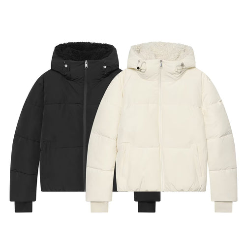 Damen Kurze Steppjacke mit Teddykragen Shop Nory