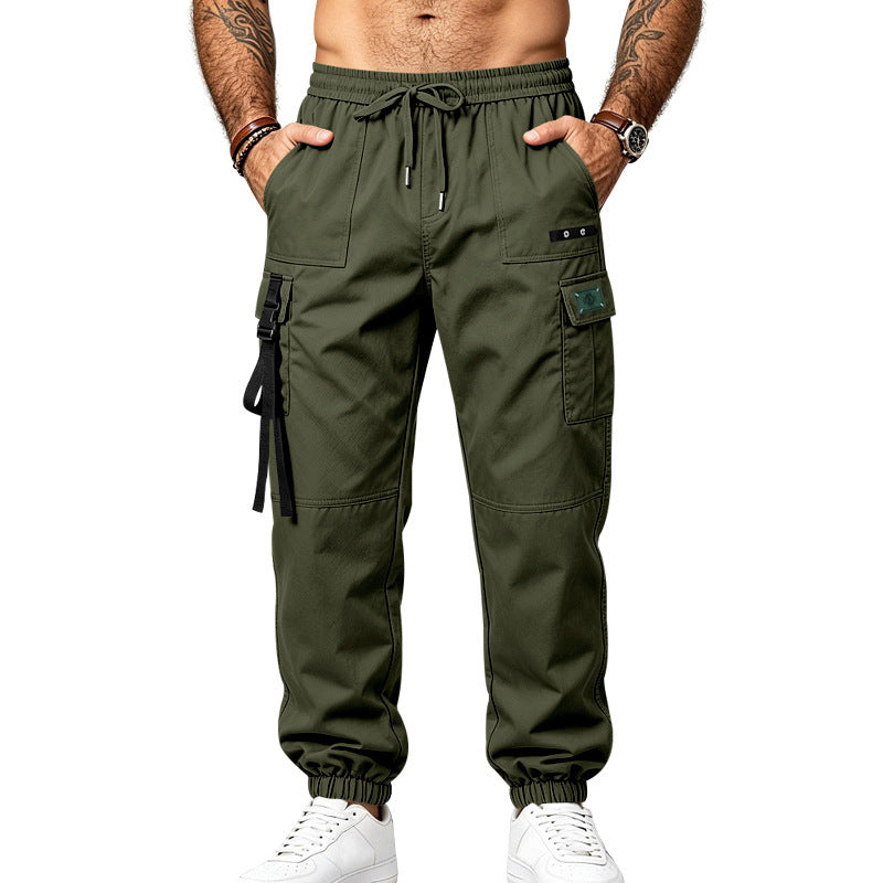 Herren Multifunktionale Cargo-Jogginghose mit Elastikbund, Gurt- und Taschen-Details Shop Nory