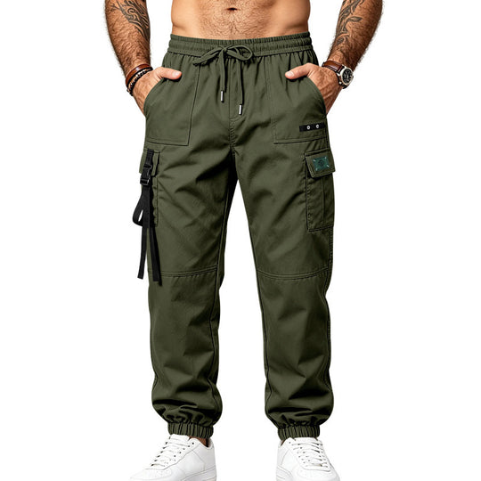 Herren Multifunktionale Cargo-Jogginghose mit Elastikbund, Gurt- und Taschen-Details Shop Nory