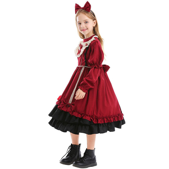 Mädchen Lolita Kleid mit Rüschen und Schleifen Shop Nory