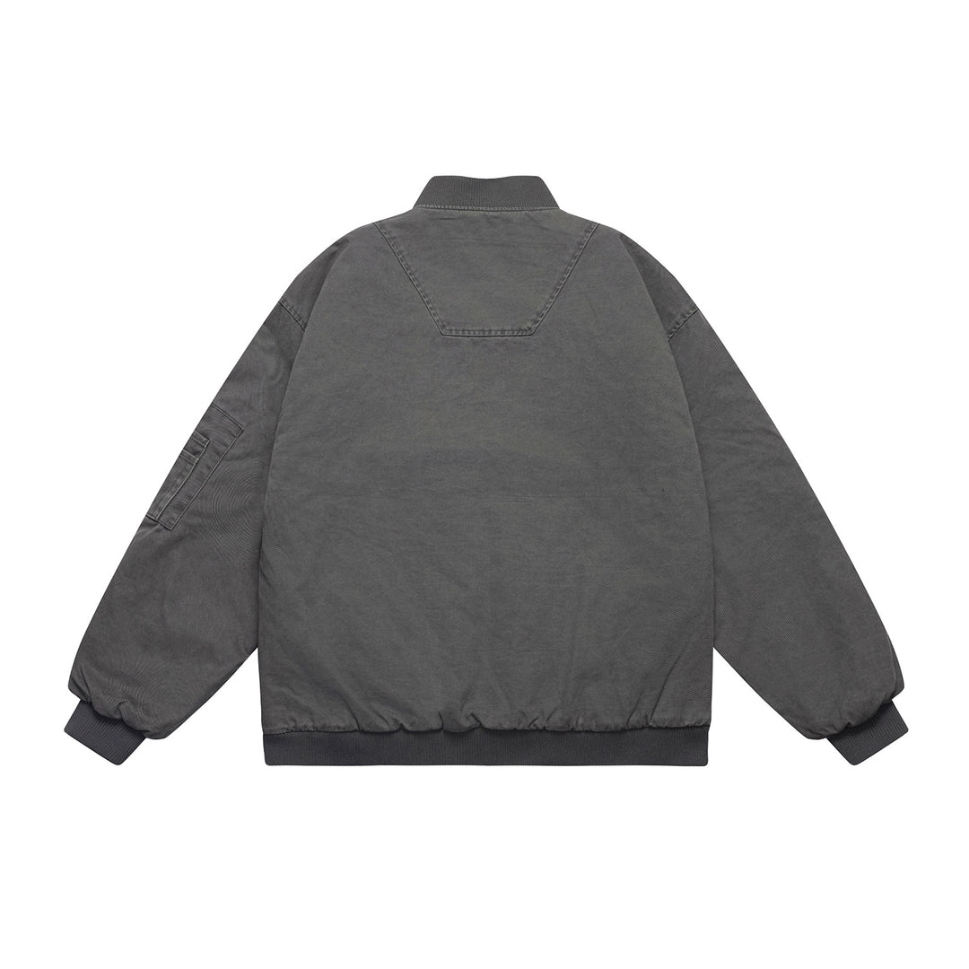 Unisex Oversize Utility‑Bomberjacke mit Ärmeltasche, elastischem Saum und verdeckten Eingriffstaschen Shop Nory