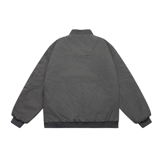 Unisex Oversize Utility‑Bomberjacke mit Ärmeltasche, elastischem Saum und verdeckten Eingriffstaschen Shop Nory