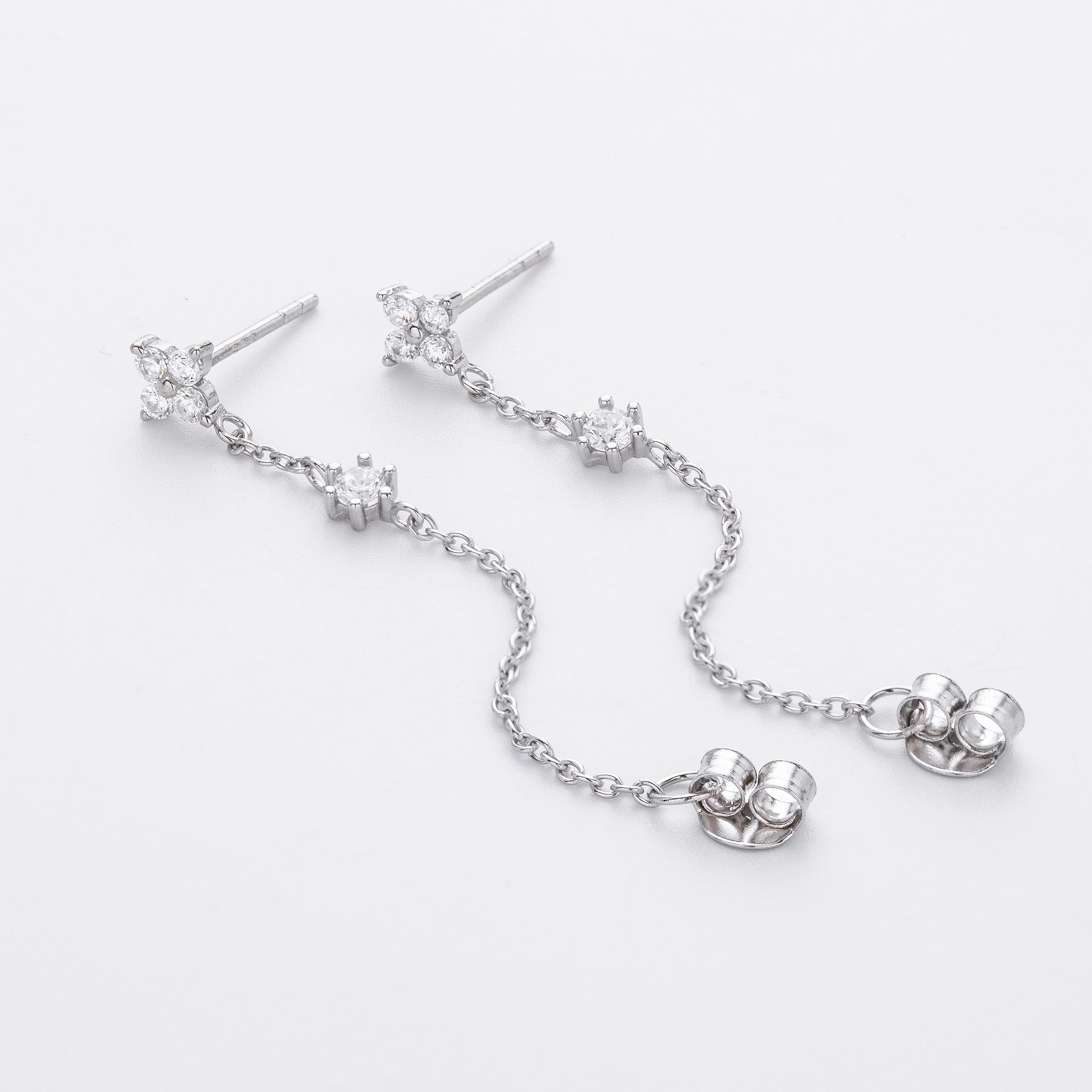 Damen Ohrhänger mit elegantem Zirkon-Kettendesign Shop Nory