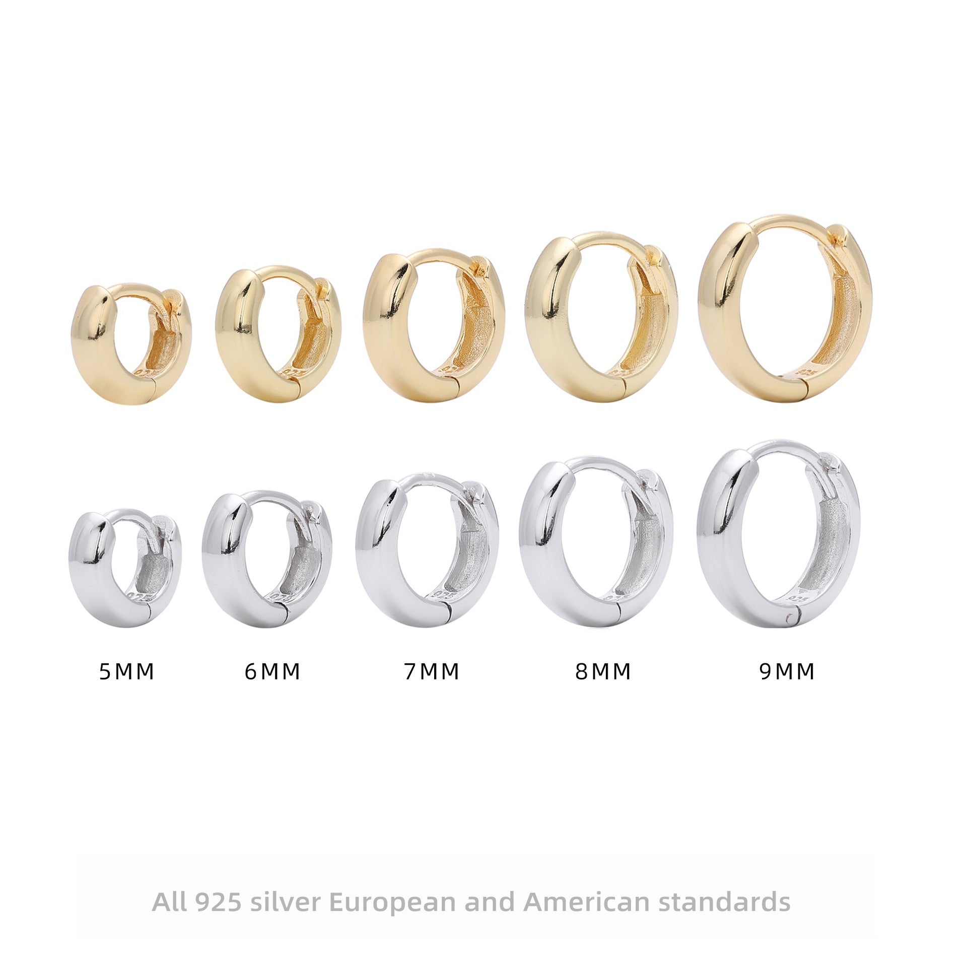 Damen Creolen mit modernem, geschwungenem Design aus hochwertigem 925 Sterling Silber Shop Nory