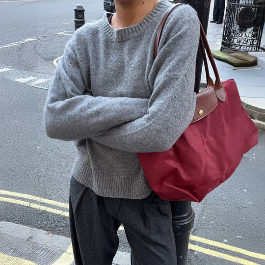 Damen nan großer Nylon-Shopper mit Ledergriffen und faltbarer Leichtbauweise Shop Nory